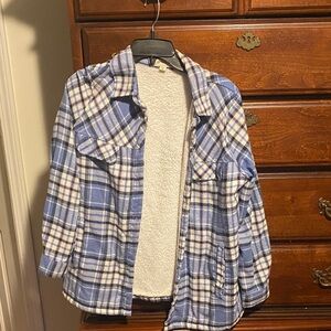Blue and White Plaid Jacket